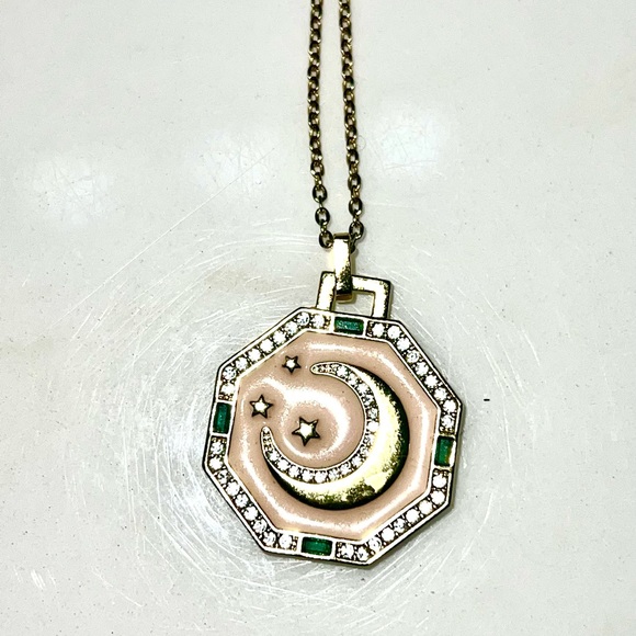 LAST- Pink Crescent Moon Stars Necklace - Picture 5 of 6